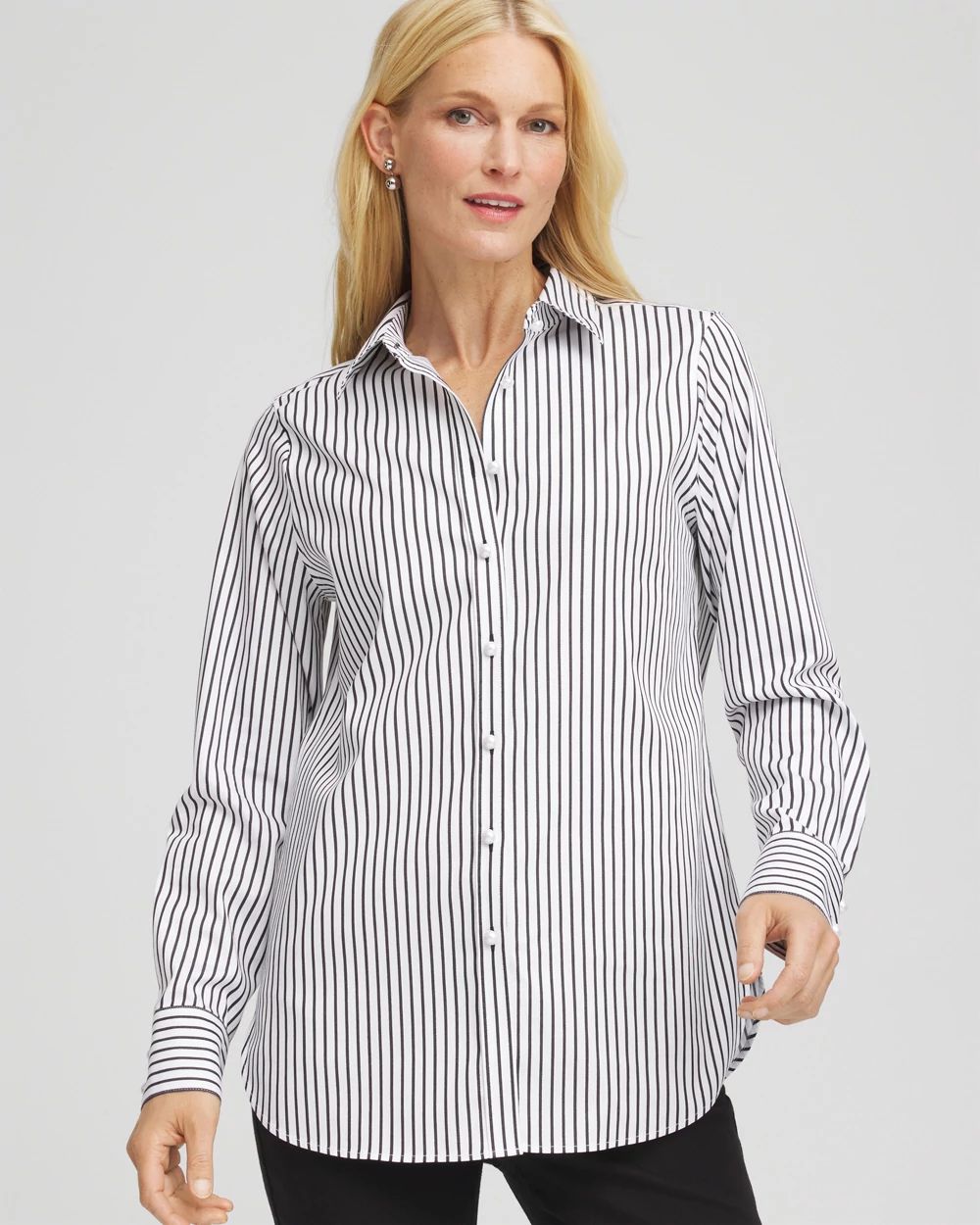 No Iron™ Lurex Striped Shirt | Chico's